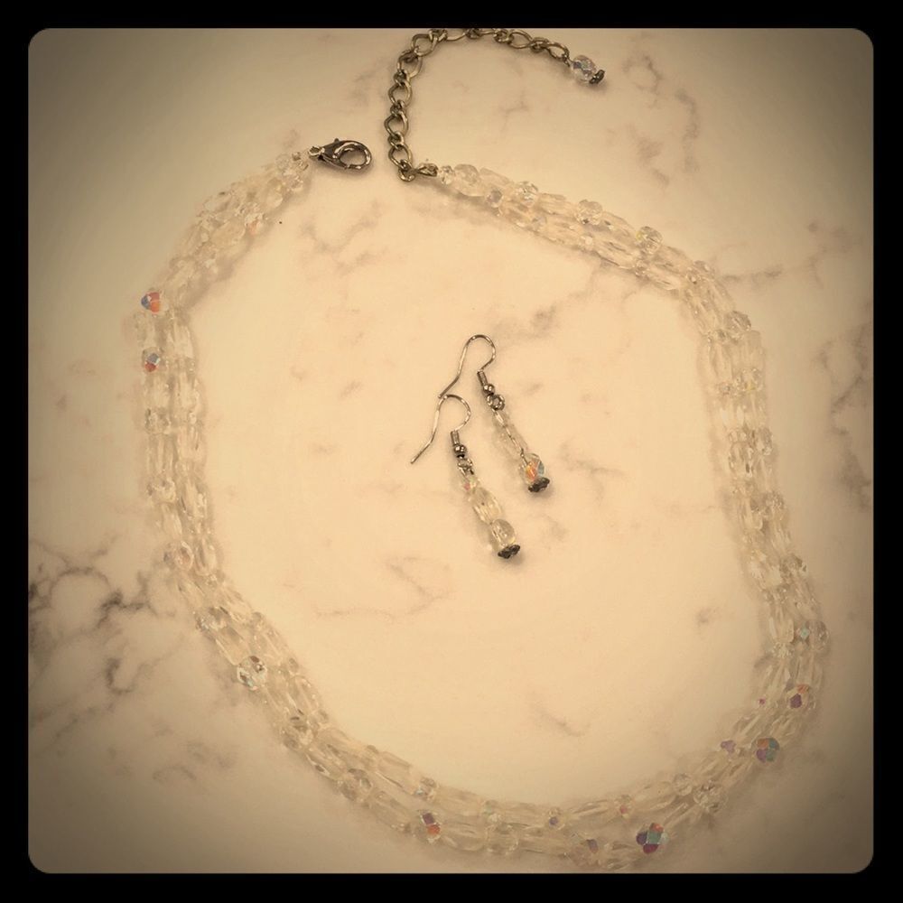 Sparkling Crystal Beaded Necklace Set